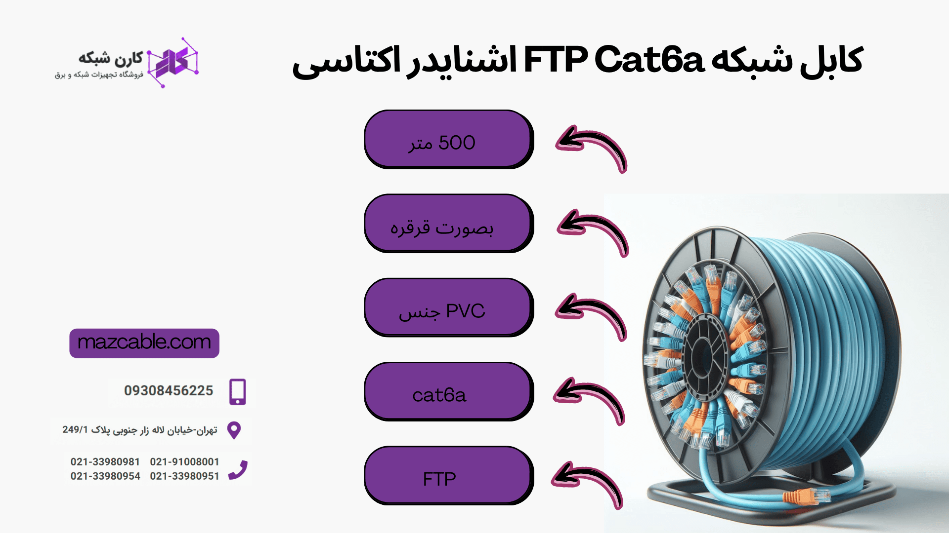 کابل شبکه FTP Cat6a اشنایدر اکتاسی